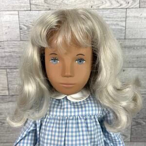 SASHA DOLL GIRL Gersham 16.5in Blonde Blue Eyes Check Dress With Stand